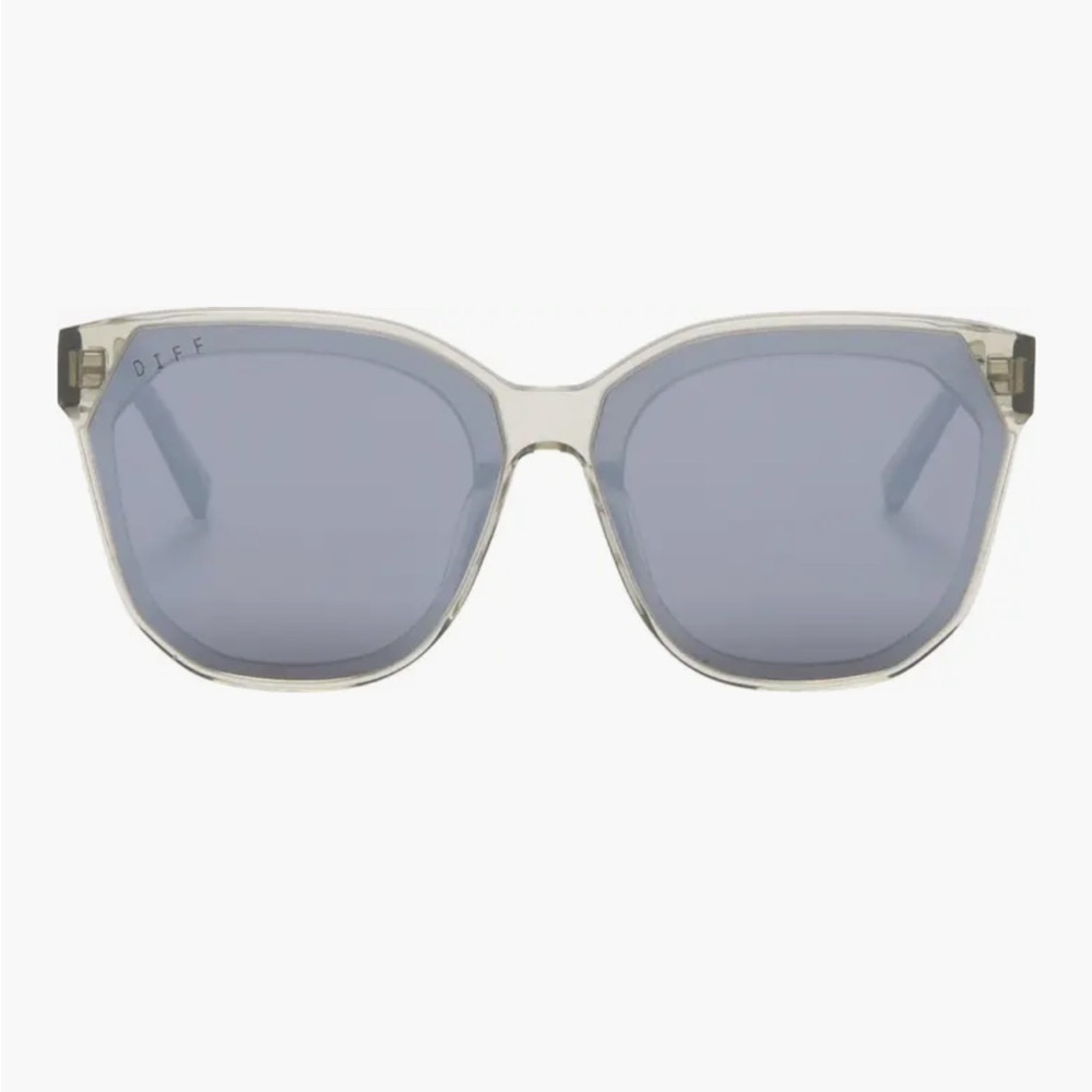 DIFF Gia Olive Crystal Grey Mirror Sunglasses